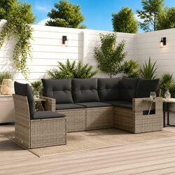 Transform Your Outdoor Area with This 5 Piece Grey Sofa Set