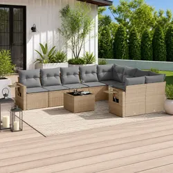 10-Piece Beige Patio Sofa Set for Ultimate Relaxation