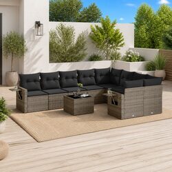 10-Piece Outdoor Grey Sofa Set for Family Gatherings