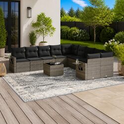 Transform Your Outdoor Space with 11 Piece Grey Sofa Set