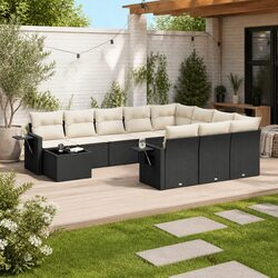 Transform Your Patio with This 11-Piece Black Sofa Set