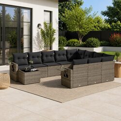 Inviting Grey Garden Sofa Set – 11 Pieces for Outdoor Relaxation