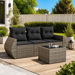 Elevate Your Outdoor Space with 4 Piece Sofa Set in Grey