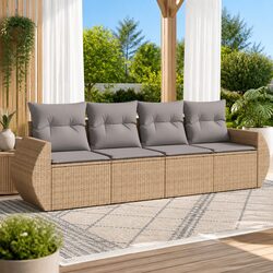 Upgrade Your Backyard with this Beige 4-Piece Sofa Set