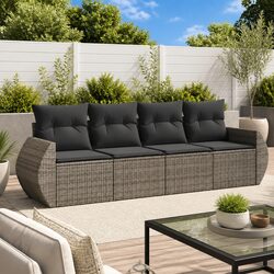 Stylish 4 Piece Grey Garden Sofa Set for Outdoor Spaces