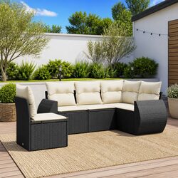 Enhance Your Patio with 5 Piece Outdoor Sofa Set in Black