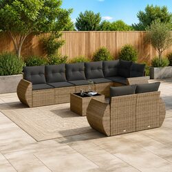 Transform Your Space with 9 Piece Grey Outdoor Sofa Set