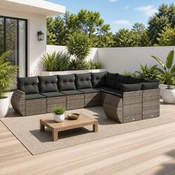 9-Piece Grey Garden Sofa Set for Outdoor Relaxation