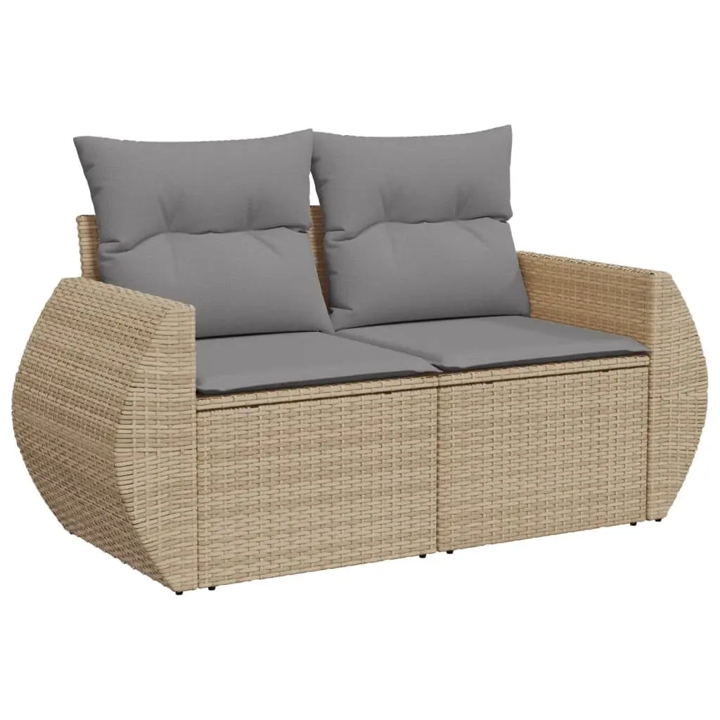 Outdoor Sectional Sofa Set 10 Piece Modular Garden Furniture Beige with Cushions