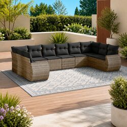 10 Piece Outdoor Sofa Set in Grey for Relaxing Gatherings