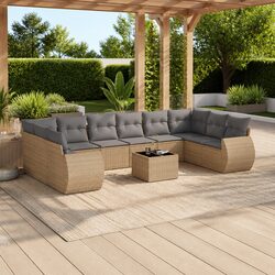 Comfortable 11 Piece Outdoor Sofa Set in Beige