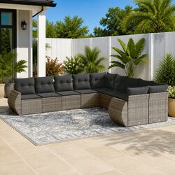 Enhance Your Outdoor Living with a 10-Piece Grey Sofa Set