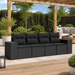 Enhance Your Outdoors with This Black 4 Piece Sectional Sofa Set