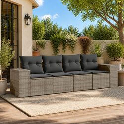 Transform Your Patio with a 4-Piece Grey Sofa Set