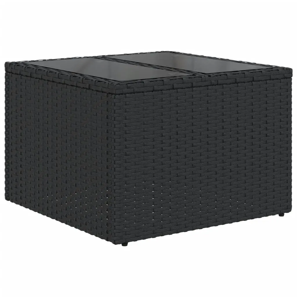 Outdoor Sectional Sofa Set 5 Piece Black Poly Rattan Garden Furniture with
