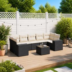 Black Rattan Outdoor Sectional Sofa Set - Elevate Your Space