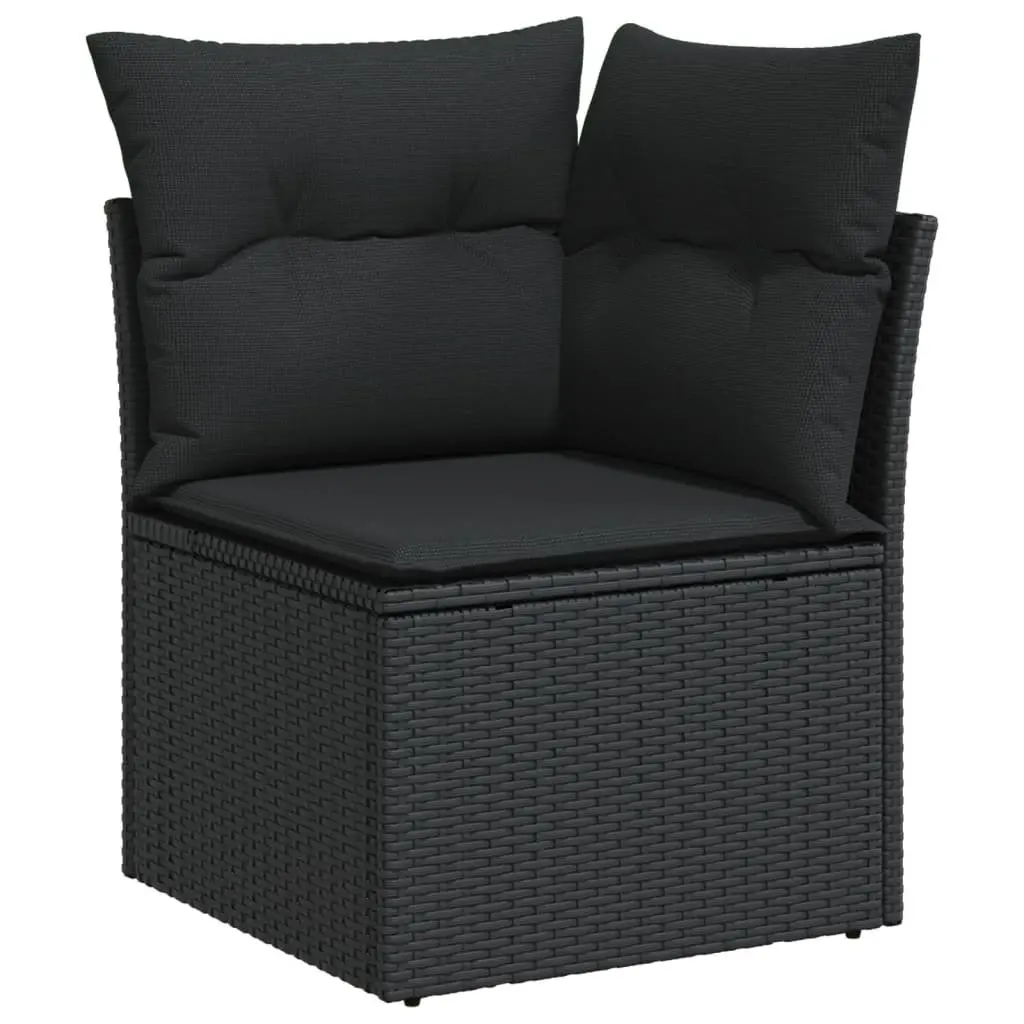 4 Piece Outdoor Sectional Sofa Set Black Garden Furniture with Removable