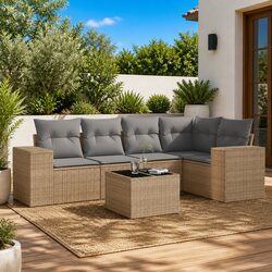 Transform Your Patio with This 6-Piece Garden Sofa Set
