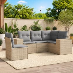 Transform Your Outdoor Space with a 5-Piece Beige Sofa Set