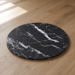 Elevate Your Space with a Round Black Marble Glass Table Top