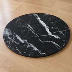 Stylish Round Table Top in Black Marble Design – Ø70cm