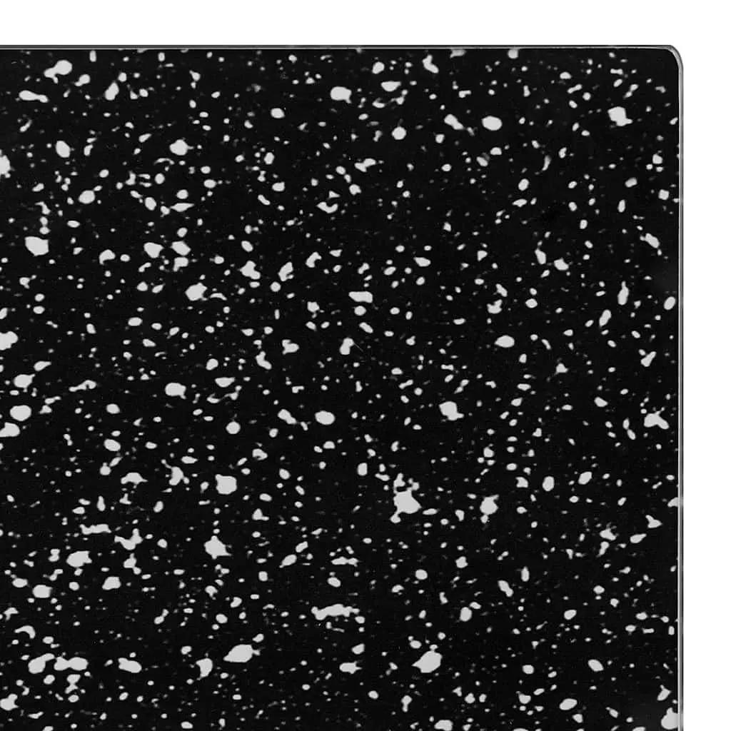Tempered Glass Chopping Boards Set 2 pcs Black Granite Pattern Kitchen Cutting