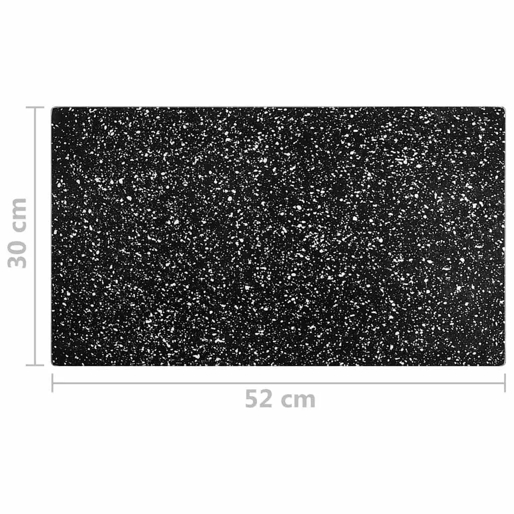 Tempered Glass Chopping Boards Set 2 pcs Black Granite Pattern Kitchen Cutting