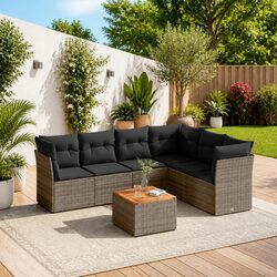 Enhance Your Patio with this 7 Piece Modular Sofa Set