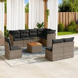 Stylish 9-Piece Modular Garden Sofa Set in Grey