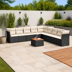 Upgrade Your Outdoor Space with Our 10 Piece Black Sofa Set