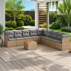 Elevate Your Outdoor Space with a 10 Piece Sofa Set in Beige