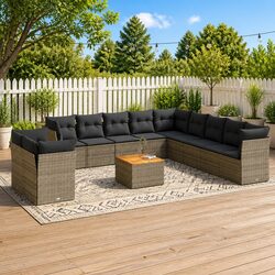 Stylish 12 Piece Grey Outdoor Sofa Set for Your Patio