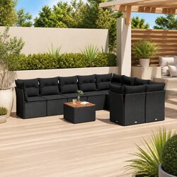 Garden Sofa Set 10 Piece Outdoor Furniture Patio Lounge Modular with Cushions