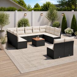 Stylish 12-Piece Outdoor Furniture Set in Black