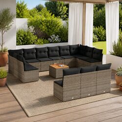 Elevate Your Patio with This 14-Piece Grey Outdoor Sofa Set