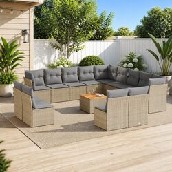 Beige Outdoor Furniture Sofa Set - 14 Pieces
