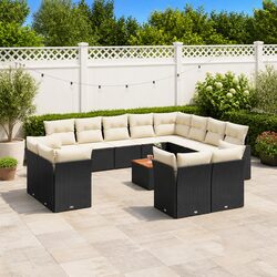 Elevate Your Outdoors with 13 Piece Black Rattan Sofa Set