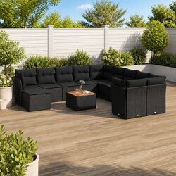 Outdoor 12-Piece Modular Garden Sofa Set with Cushions