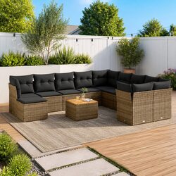 12-Piece Grey Garden Sofa Set for Outdoor Relaxation