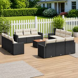 Versatile 13 Piece Outdoor Sofa Set in Black