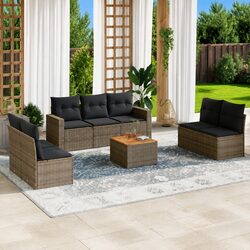 Enhance Your Patio with the 8 Piece Grey Rattan Sofa Set