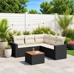 Stylish Black Modular Garden Sofa Set - 6 Pieces