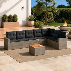 8-Piece Modular Grey Sofa Set for Outdoor Living