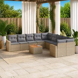 Enhance Your Outdoors with 11-Piece Sofa Set in Beige