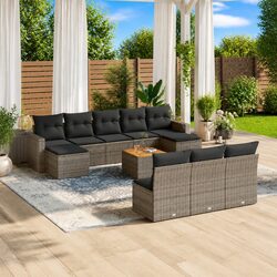 Transform Your Patio with this 11-Piece Grey Sofa Set