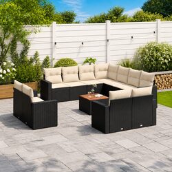 Stylish Black Garden Furniture 13 Piece Sofa Set
