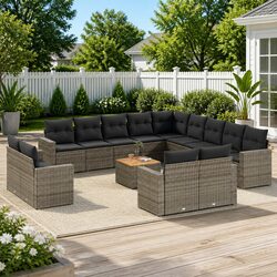 14-Piece Grey Garden Sofa Set for Ultimate Relaxation