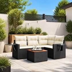 Modular 5-Piece Outdoor Sofa Set in Black