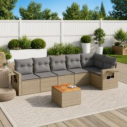 7 Piece Beige Garden Sofa Set to Enhance Your Space