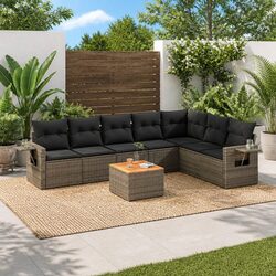 Elegant Grey Modular 8 Piece Outdoor Sofa Set